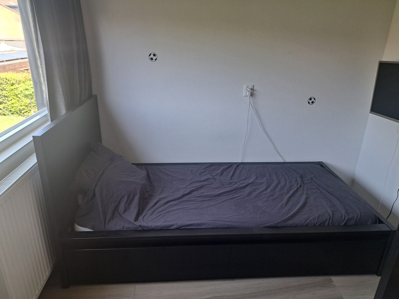 Malm bed zwartbruin met bedlades 90x200, Ophalen, Gebruikt, 90 cm, Eenpersoons