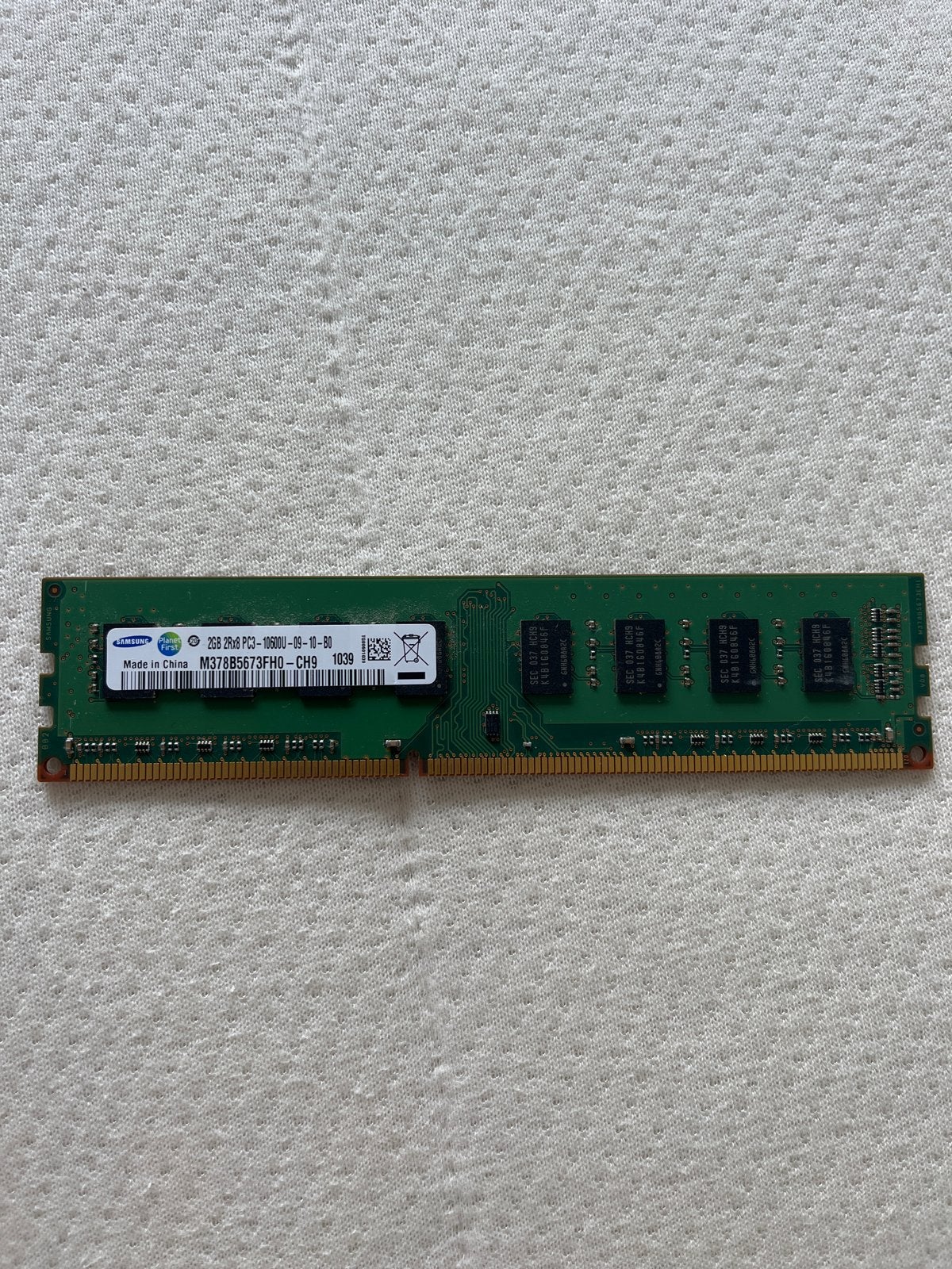 Samsung 2GB DDR3 RAM PC3-10600U Geheugenmodule, Gebruikt, Verzenden, Server, DDR3