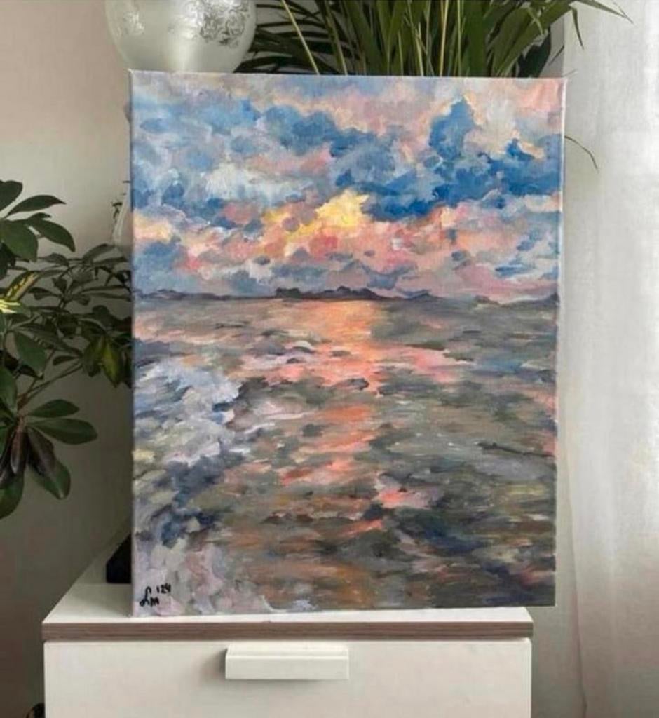 Monet stijl oceaanlandschap schilderij, Ophalen
