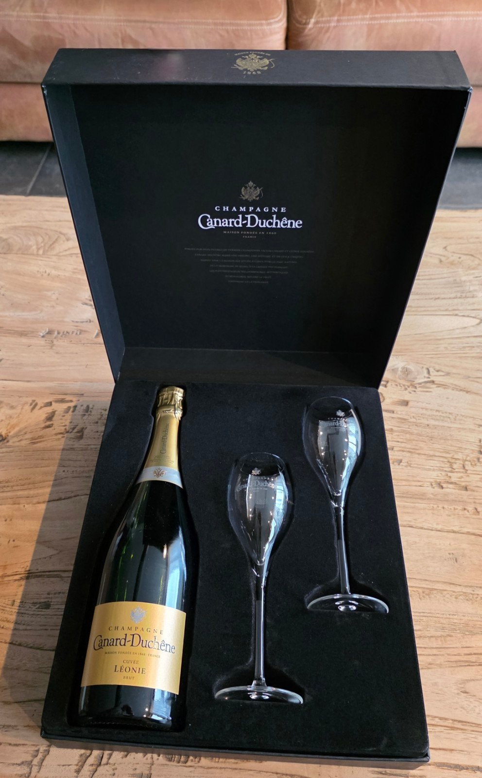 Canard-Duchêne Champagne Brut Cuvée Léonie + 2 glazen, Ophalen of Verzenden, Nieuw, Frankrijk, Champagne