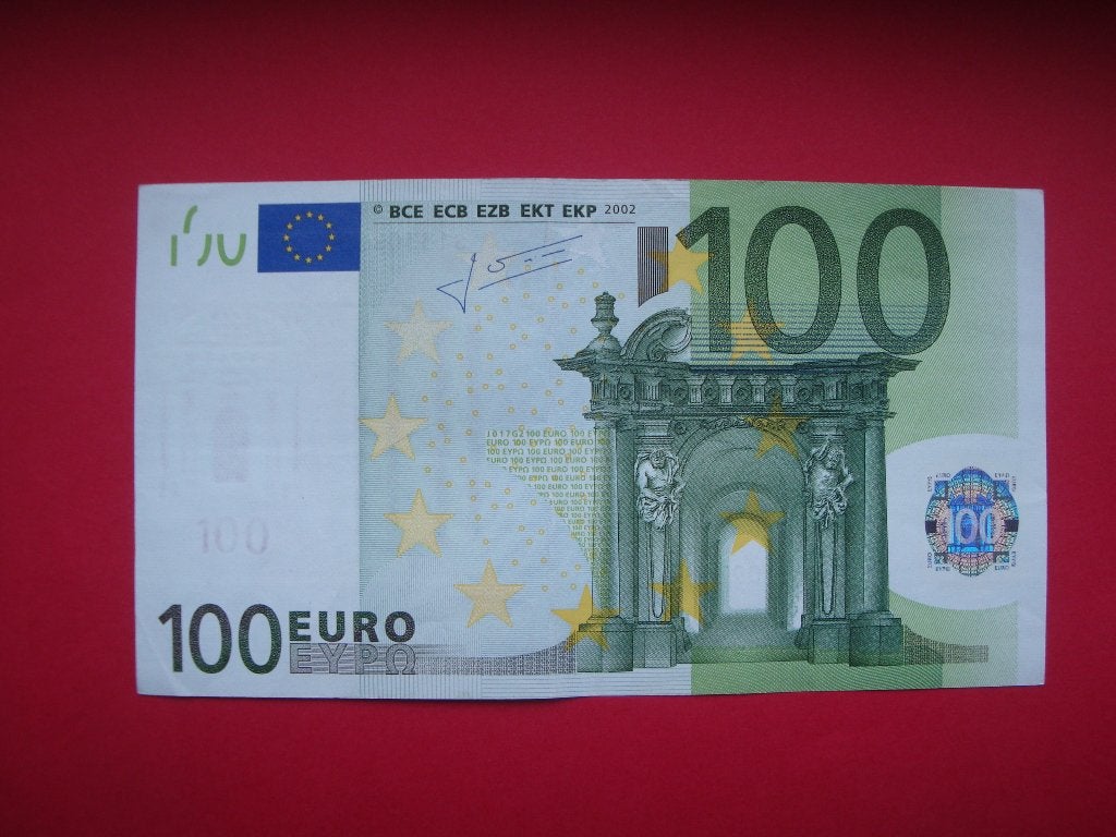 Lot bankbiljet Italië 100 Euro Trichet 2002., Postzegels en Munten, Verzenden, Italië, 100 euro, Los biljet