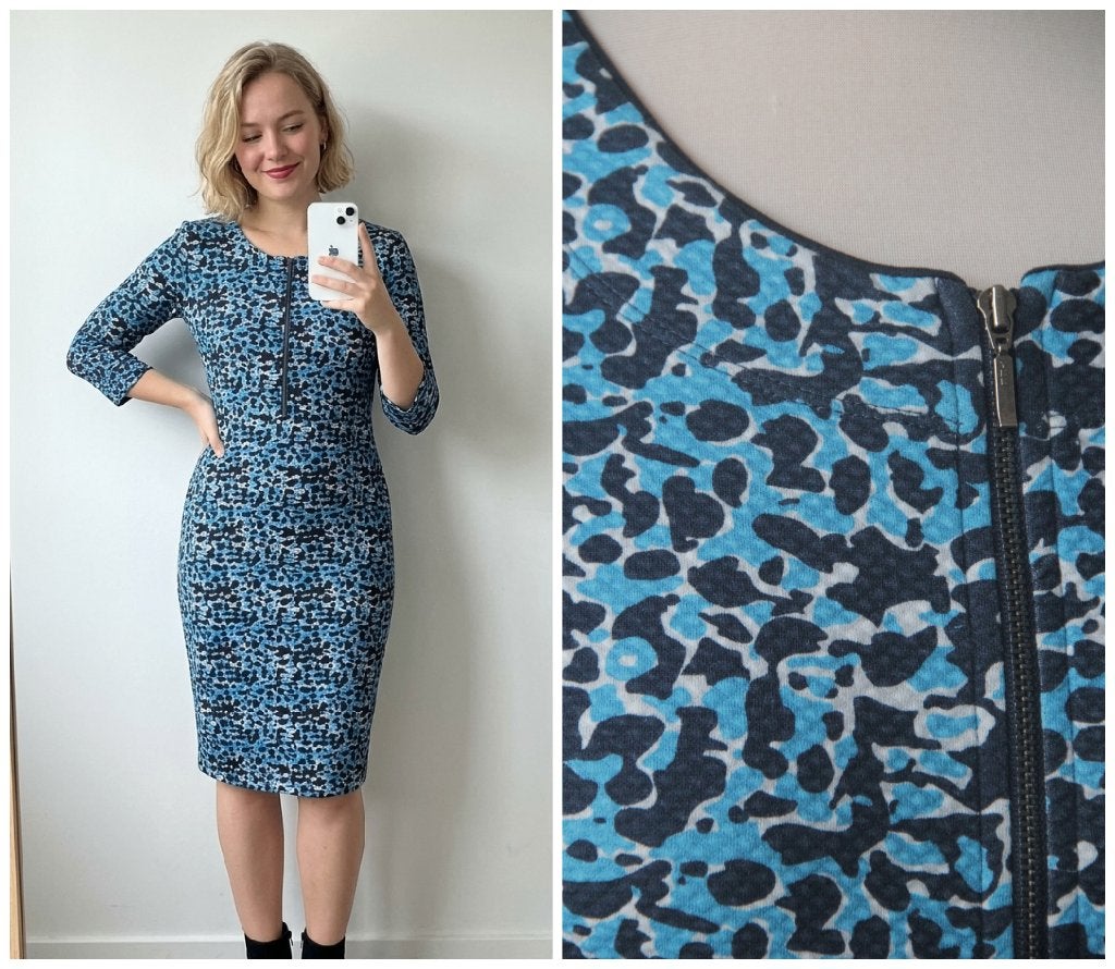 Kyra & Ko - als nieuwe jurk met print blauw - maat 36, Kleding | Dames, Zo goed als nieuw, Kyra & Ko, Maat 36 (S), Boven de knie