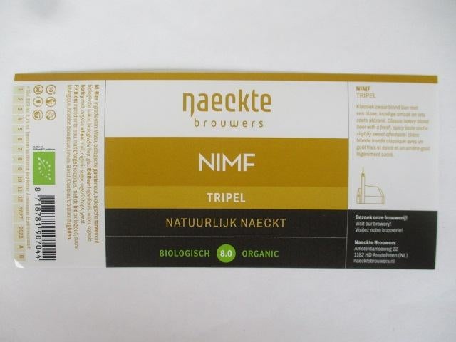 bieretiket Nederland 10-5 (7i) naeckte br., Verzamelen, Biermerken, Ophalen of Verzenden, Nieuw, Overige typen, Overige merken