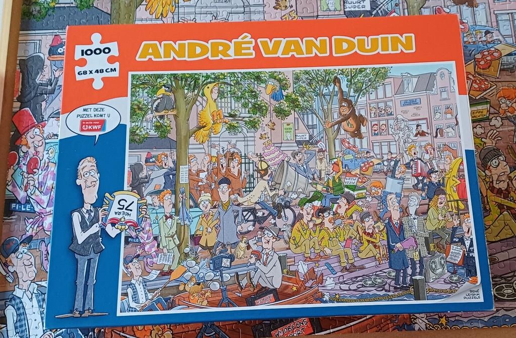 André van Duin puzzel 1000 stukjes KWF, Ophalen, 500 t/m 1500 stukjes, Zo goed als nieuw