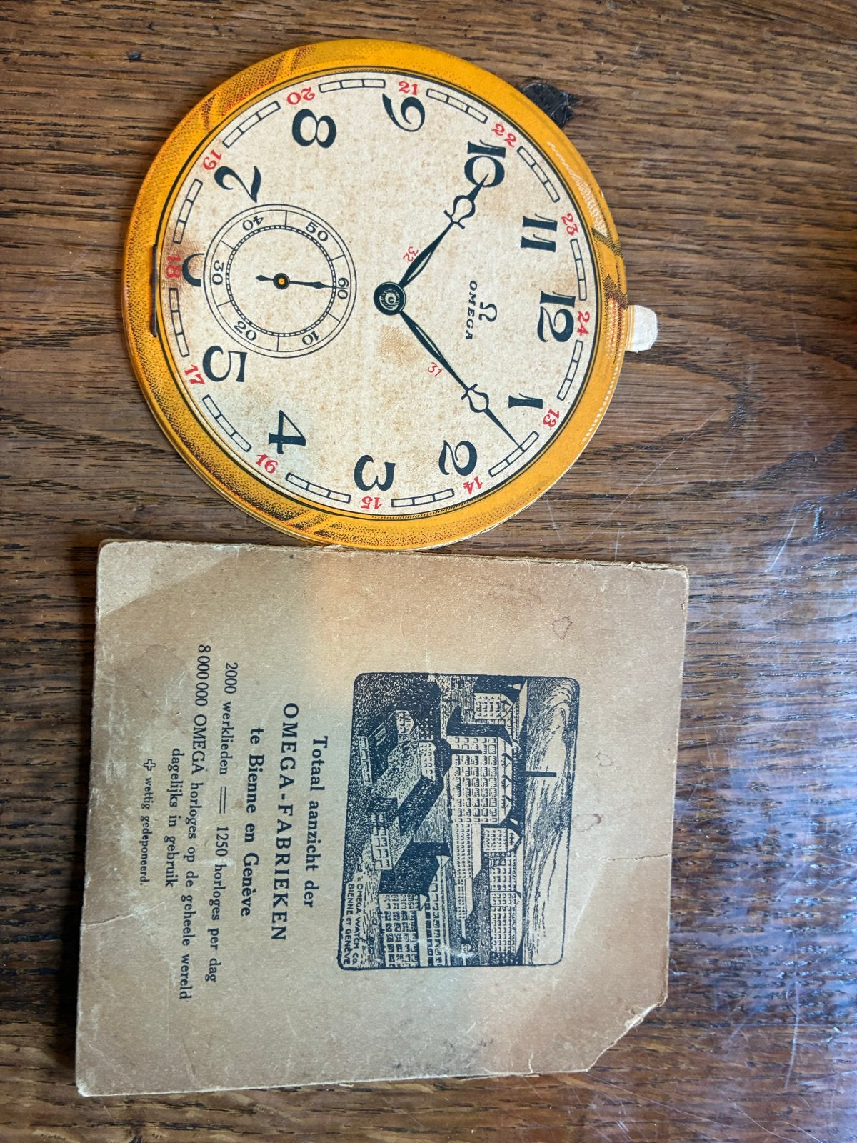 Vintage Omega Horloge Reclamekaart en Boekje, Ophalen of Verzenden