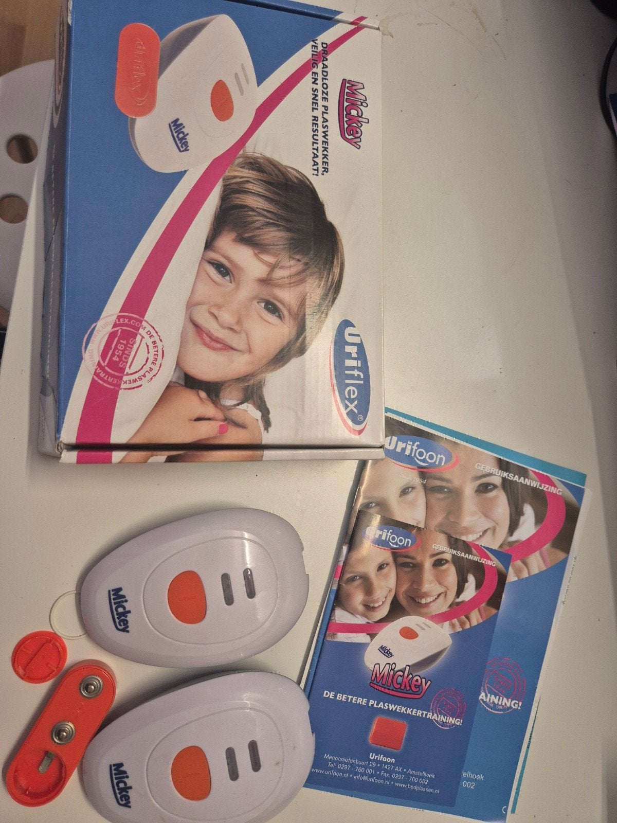 Urinflex Plaswekker Mickey (2 ontvangers) compleet, Ophalen of Verzenden