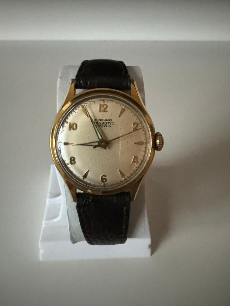 Vintage Junghans Trilastic Polshorloge - Verguld, Ophalen of Verzenden, Gebruikt