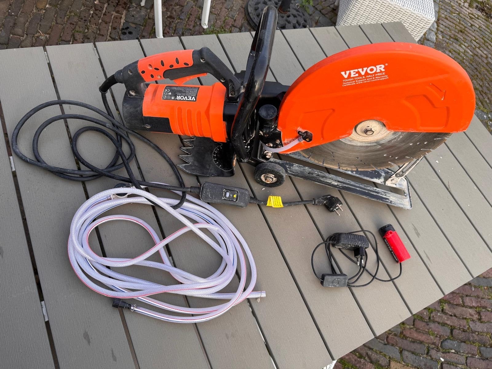 Vevor Elektrische Betonzaag 2800W, 356mm Blad, Waterkoeling, Ophalen, Gebruikt, 70 mm of meer, Overige typen