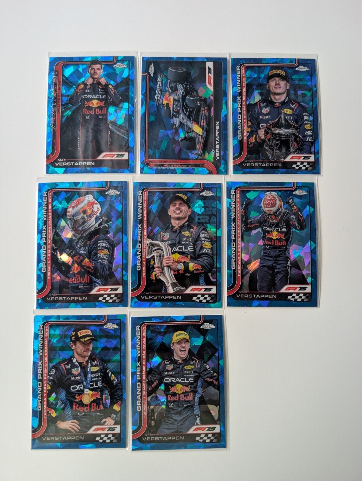 2025 topps chrome f1 8x max verstappen sapphire, Ophalen of Verzenden, Zo goed als nieuw, Plaatje