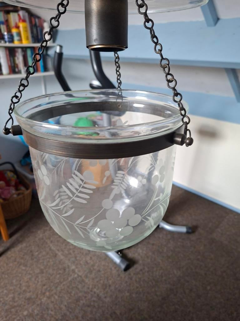 Gegraveerd  hanglamp prima  staat, Ophalen, Zo goed als nieuw