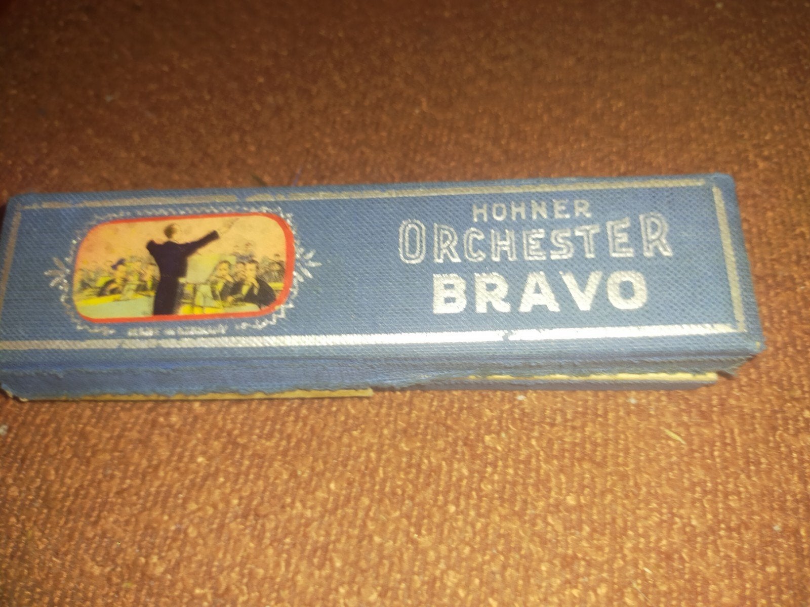 M. Hohner Orchester Bravo Mondharmonica met doosje, Muziek en Instrumenten, Ophalen, Gebruikt, Met koffer of doosje