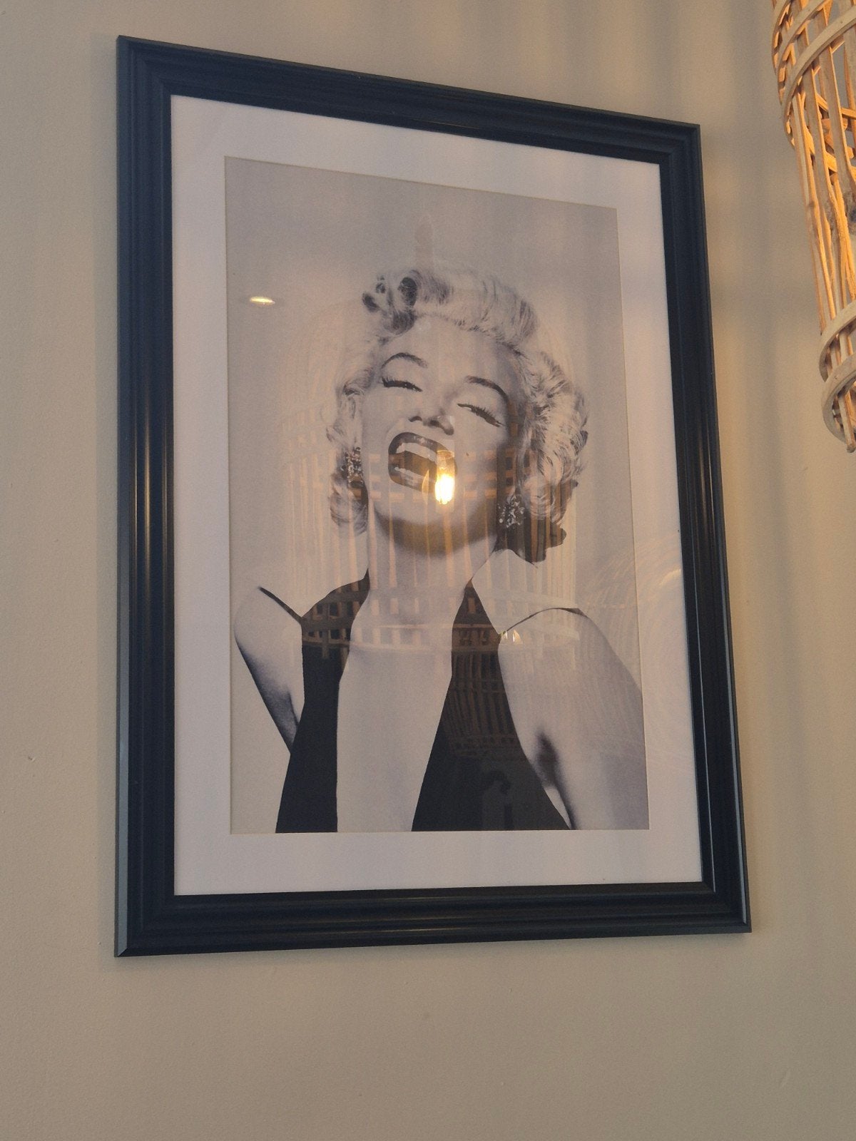 Ingelijste foto van Marilyn Monroe, Ophalen of Verzenden, Gebruikt, Minder dan 50 cm, Foto of Poster