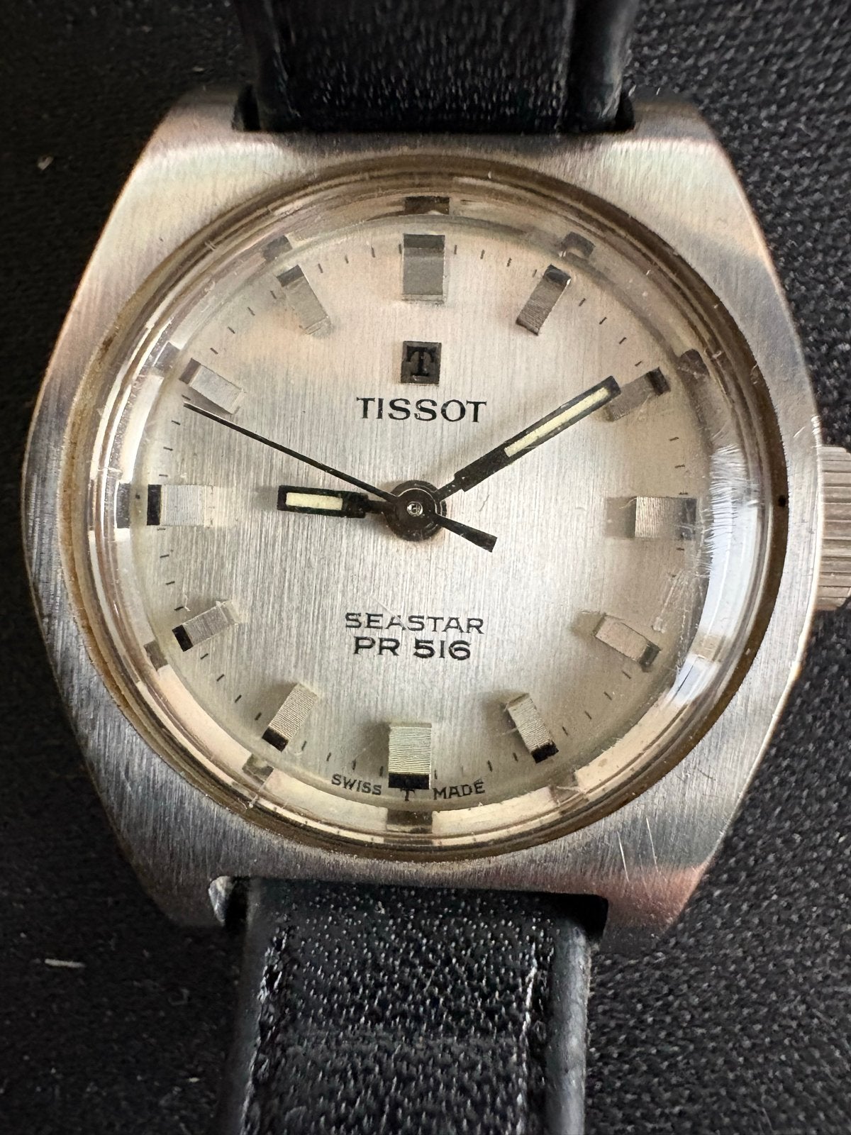 Tissot Seastar PR 516 Vintage Polshorloge, Ophalen, Staal, Met bandje, Tissot