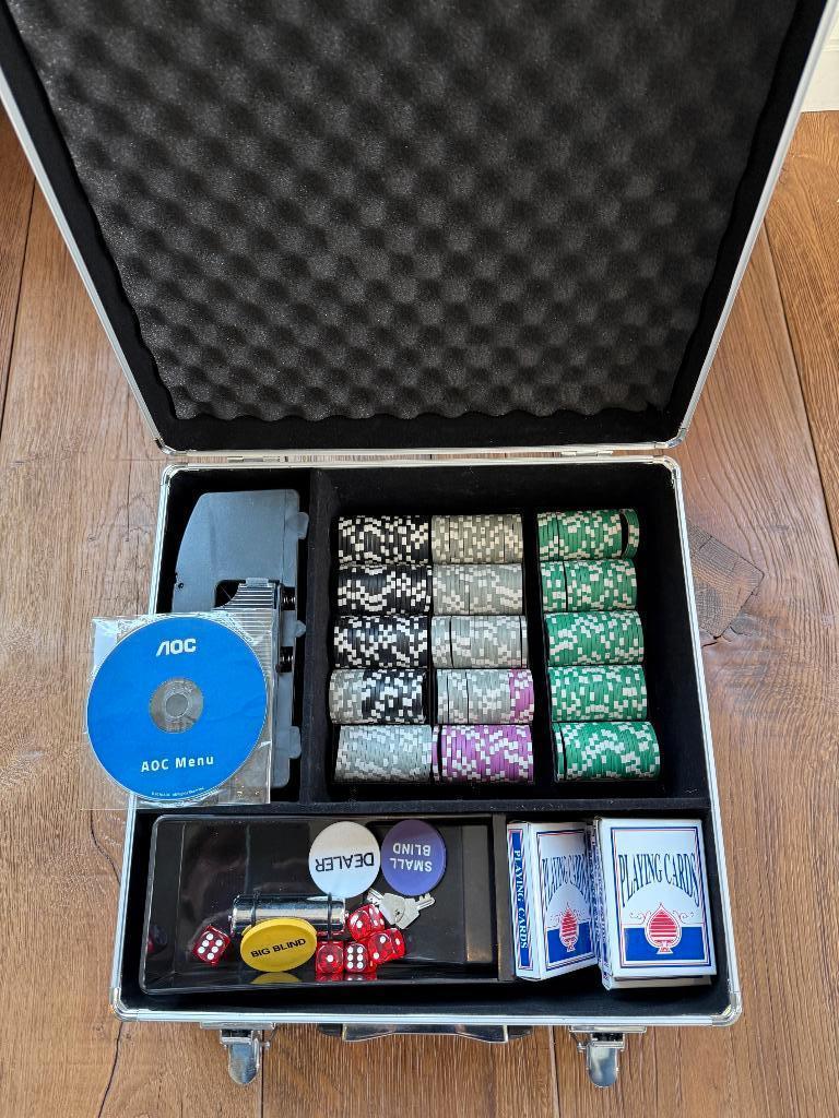 Poker/ blackjack set of koffer, Hobby en Vrije tijd, Gezelschapsspellen | Bordspellen, Ophalen, Zo goed als nieuw