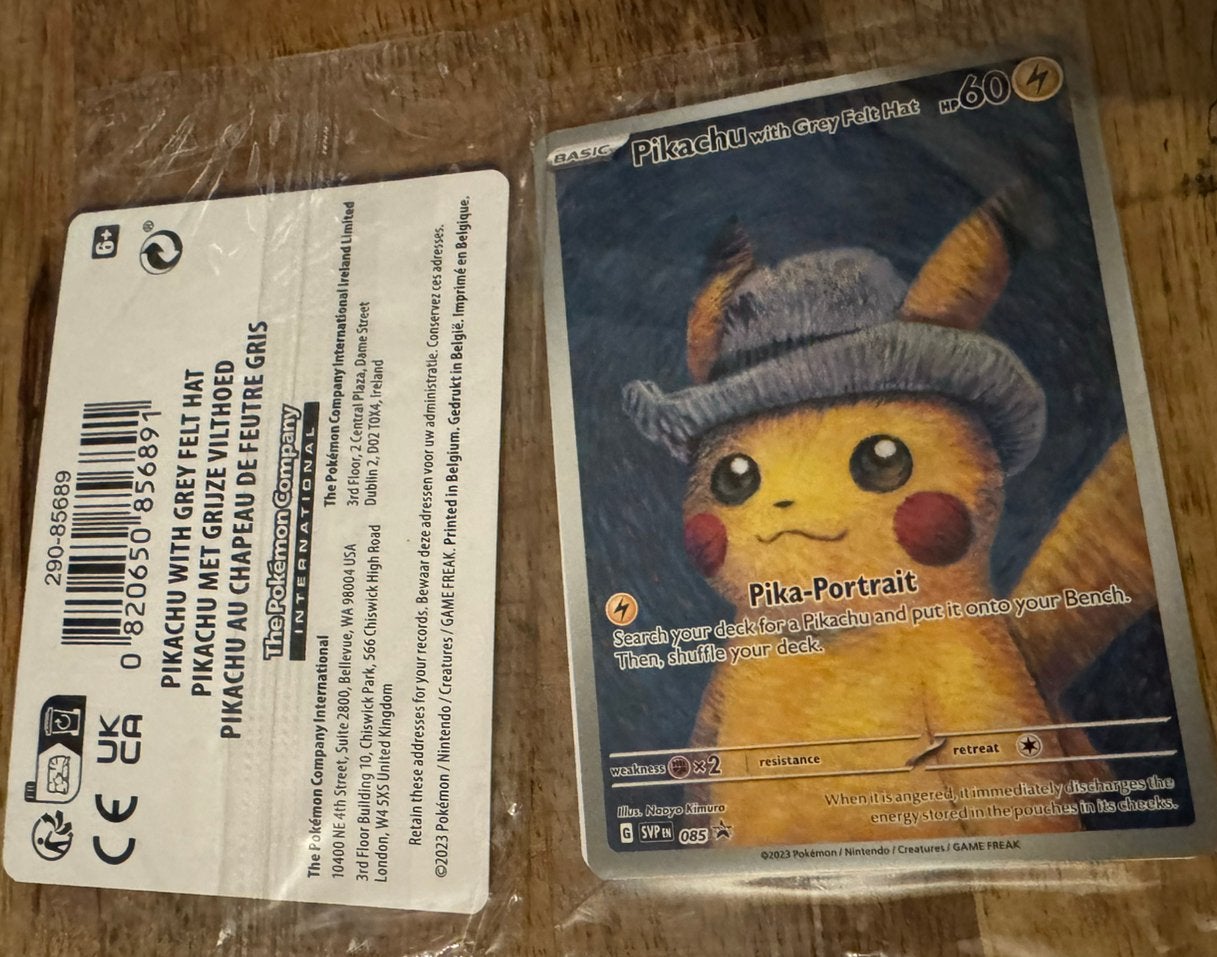 1x Pikachu With Grey Felt Hat geen beschadigingen, Ophalen, Nieuw