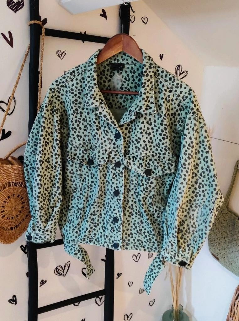 Trendy mintgroen jasje met dalmatiërprint Seven sisters, Seven Sisters, Ophalen of Verzenden, Zo goed als nieuw, Maat 36 (S)