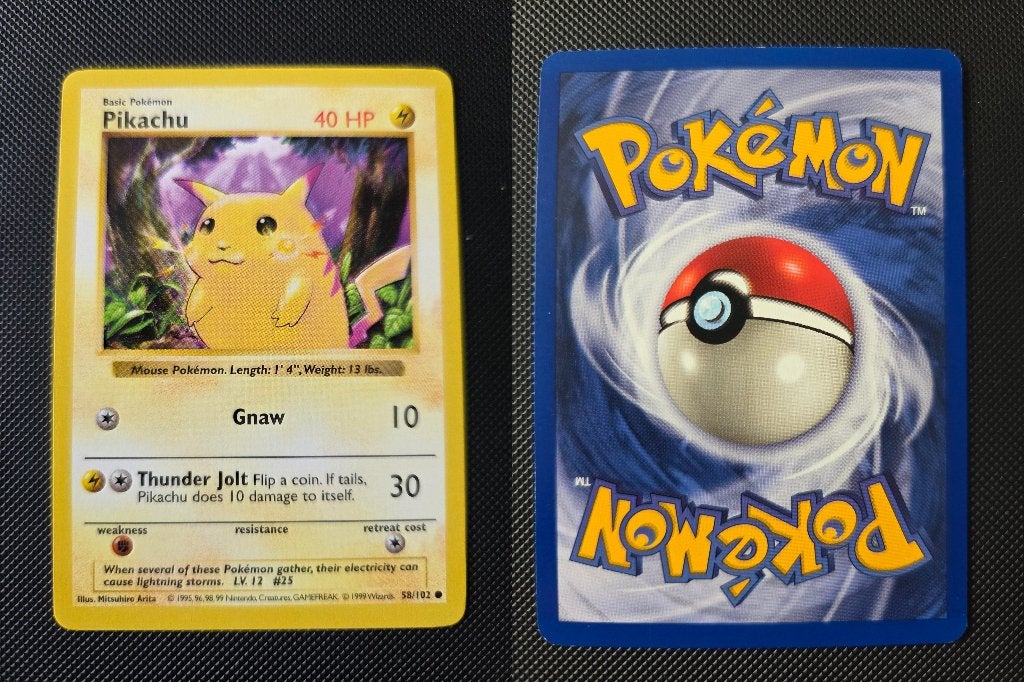 Pikachu Base Set Shadowless Excellent, Ophalen of Verzenden, Zo goed als nieuw