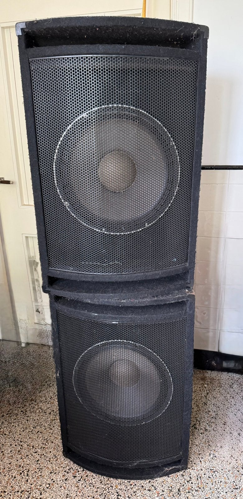 Set professionele PA speakers/geluidsboxen 15 inch – 2 stuks, Ophalen, Gebruikt, Overige typen, Overige merken