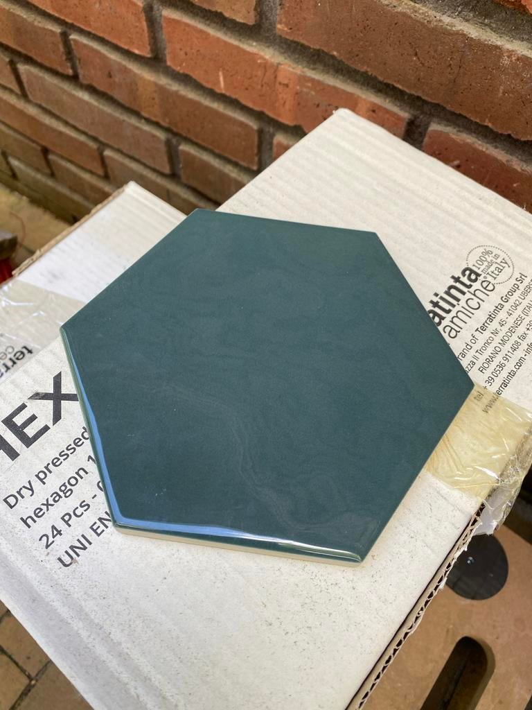 Terratinta Hexagonale Keramische Tegels - Groen, Ophalen, Nieuw, Minder dan 20 cm, Minder dan 20 cm