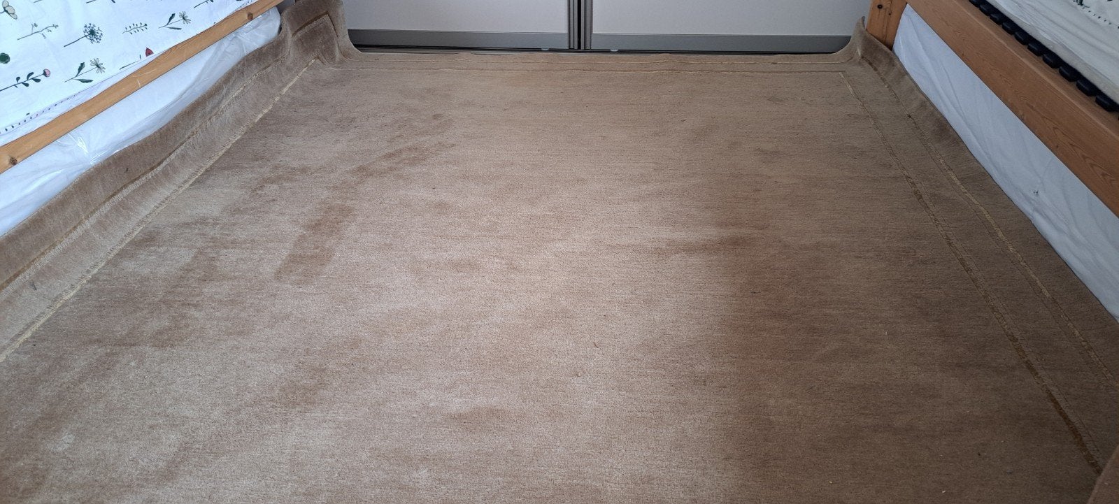 Wollen kleed, 249-191 cm., Ophalen, Gebruikt, Beige, Wol