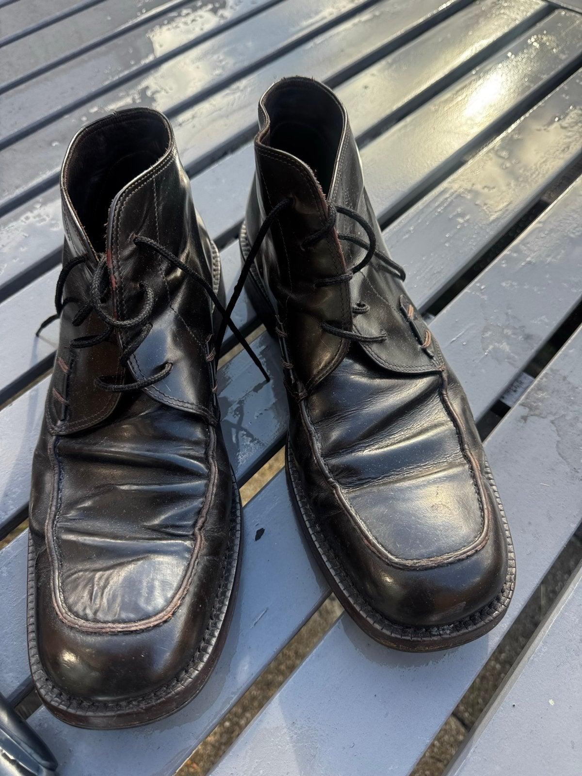 Hugo Boss heren boots - Maat 44 - Donkerbruin, Kleding | Heren, Ophalen of Verzenden, Gedragen, Bruin, Boots