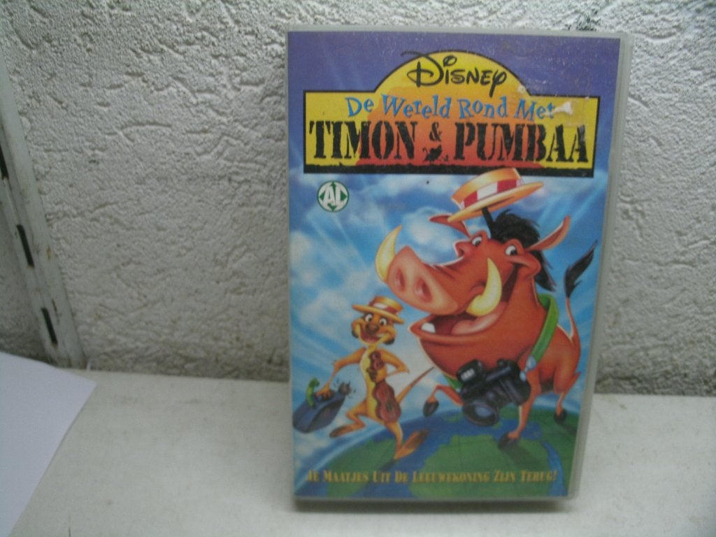 vhs 231a timon & pumbaa de wereld rond met, Cd's en Dvd's, Alle leeftijden, Ophalen of Verzenden, Gebruikt