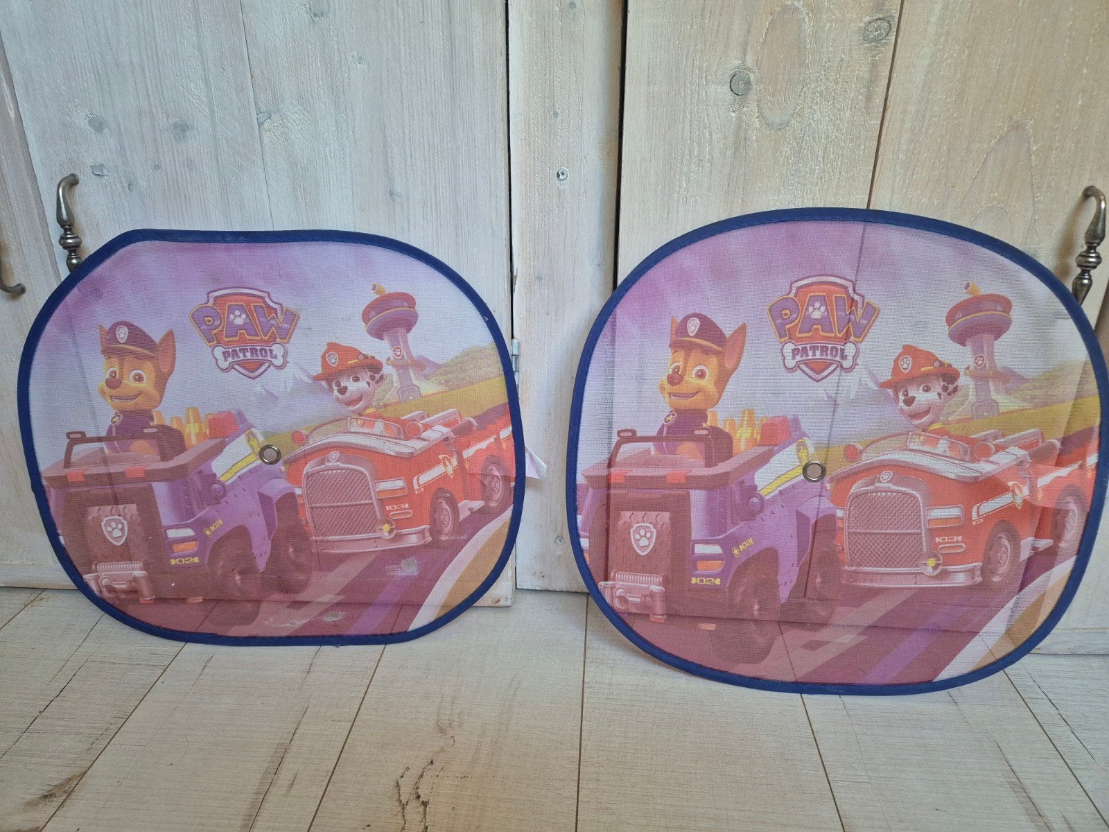2 Paw Patrol Auto Zonneschermen 40 x 42,5 cm, Ophalen, Gebruikt
