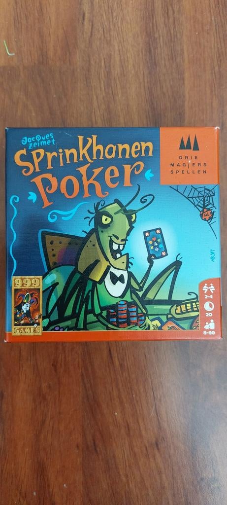 Sprinkhanen poker 999 games, Hobby en Vrije tijd, Gezelschapsspellen | Kaartspellen, Ophalen of Verzenden, Zo goed als nieuw, 999games