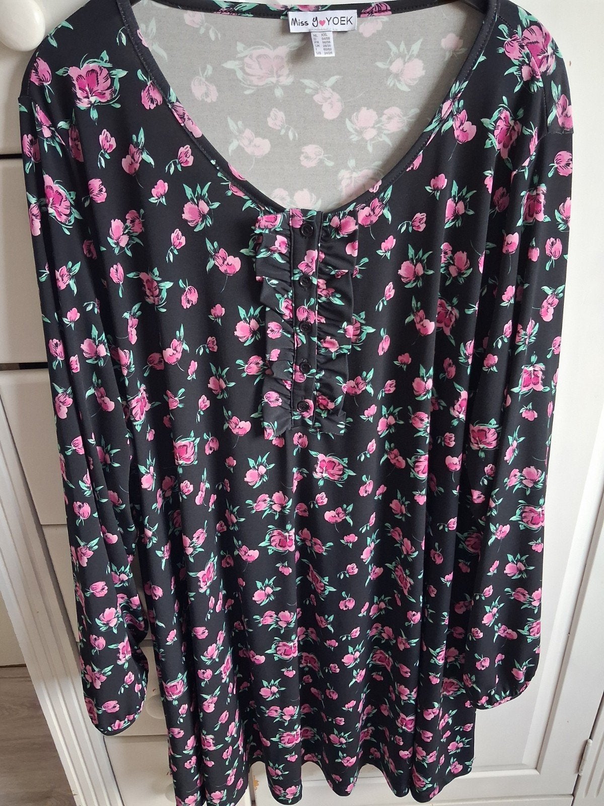Yoek tuniek maat 54/56, Kleding | Dames, Ophalen of Verzenden, Zo goed als nieuw, Zwart, Blouse of Tuniek