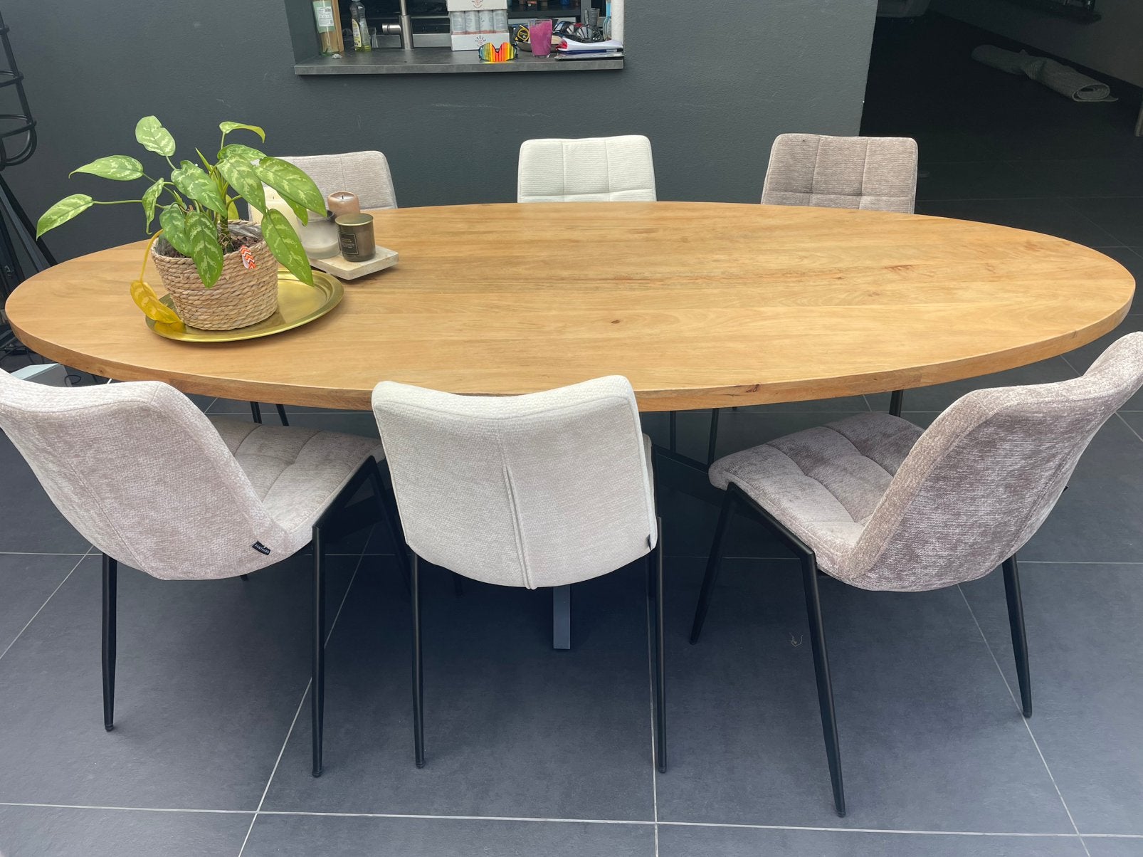 Hoppe eetkamerstoel, nieuw, leverbaar in 3 kleuren. Voorraad, Huis en Inrichting, Stoelen, Overige kleuren, Nieuw, Stof, Vijf, Zes of meer stoelen