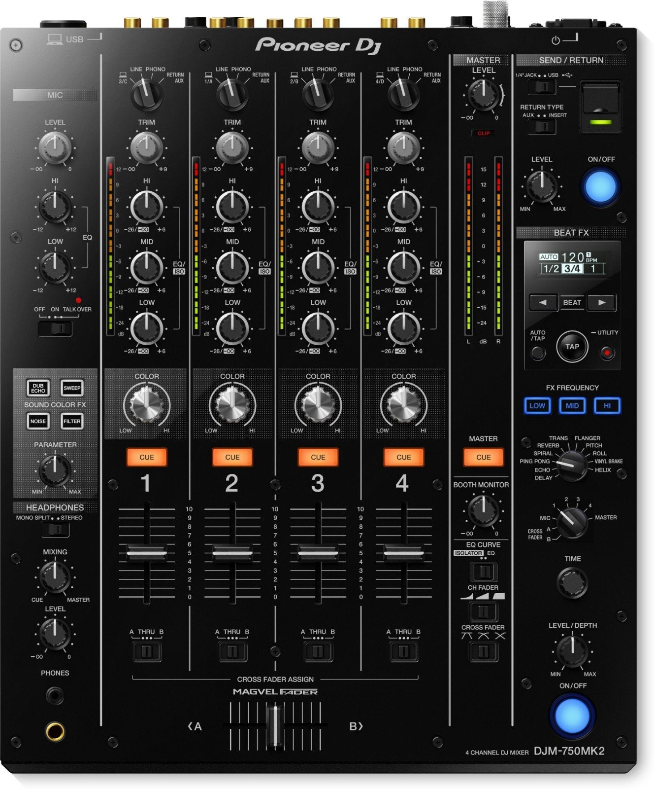 Pioneer DJM 750mk2, Muziek en Instrumenten, Mengpanelen, Ophalen, Zo goed als nieuw, Minder dan 5 kanalen, Microfooningang