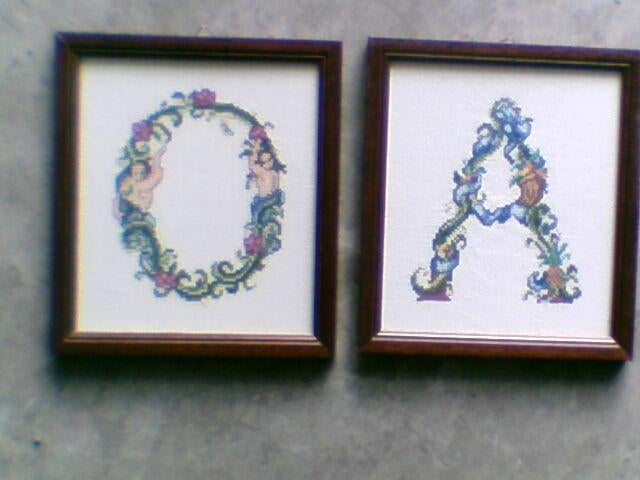 ingelijste geborduurde letters, Minder dan 50 cm, Gebruikt, Ophalen of Verzenden, Schilderij