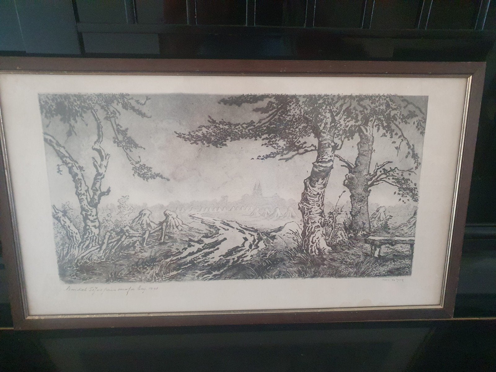 ets Toon de Jong (1879-1978) - Basiliek St. Jan Laren, Ophalen