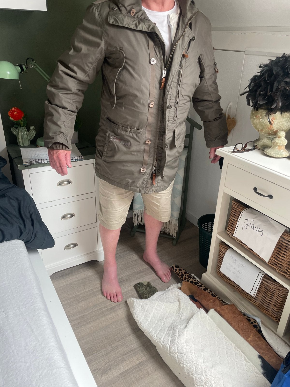 Moscow Winterjas XL - Bruin/Groen met uitneembare binnenjas, Kleding | Heren, Ophalen of Verzenden, Gedragen, Maat 56/58 (XL)