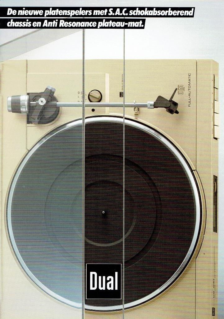 Vintage Brochure Dual Hi-Fi Platenspeler 600&500 serie, Ophalen of Verzenden, Audio en Video