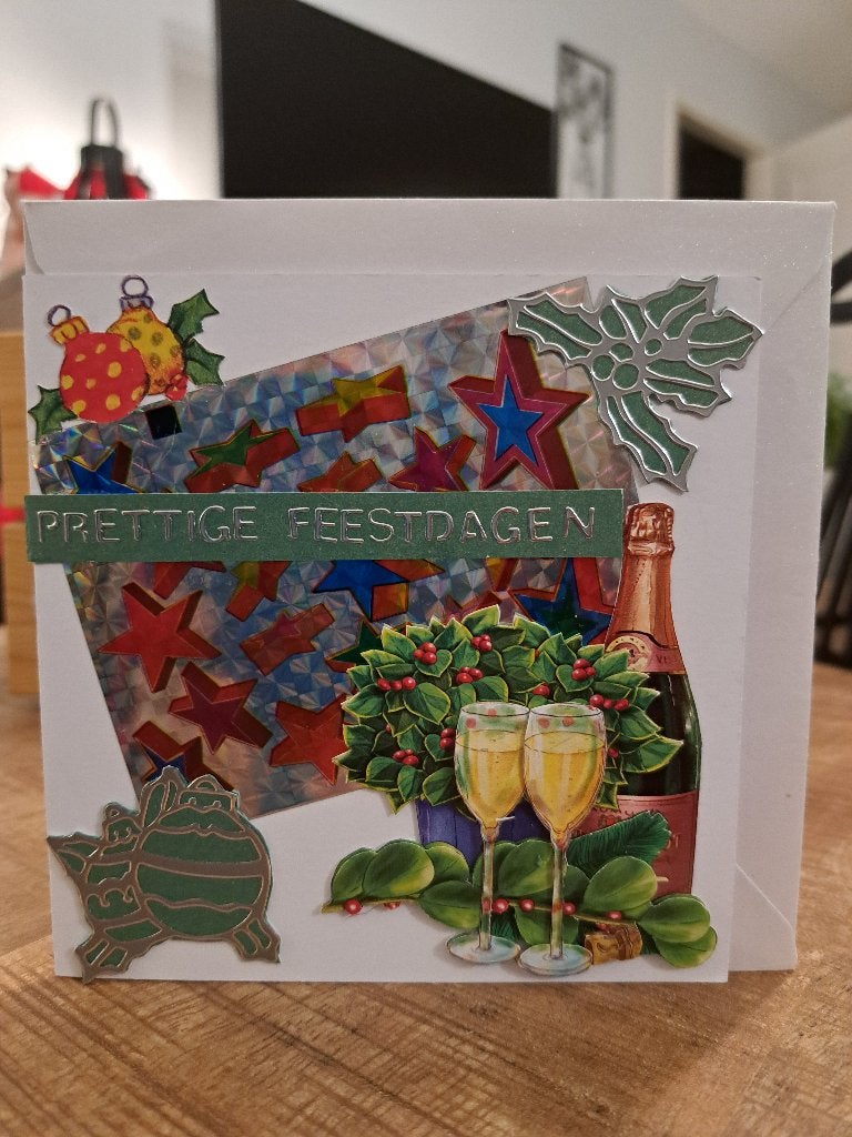 kerst kaart nr 6 met envelop, Hobby en Vrije tijd, Kaarten | Zelfgemaakt, Ophalen of Verzenden, Nieuw, Kerst