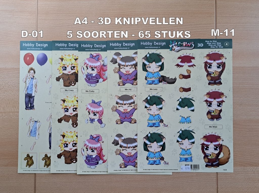 59...A4-3D KNIPVELLEN 59 SOORTEN-364 VELLEN KINDEREN, Ophalen of Verzenden, Nieuw, Meerdere plaatjes