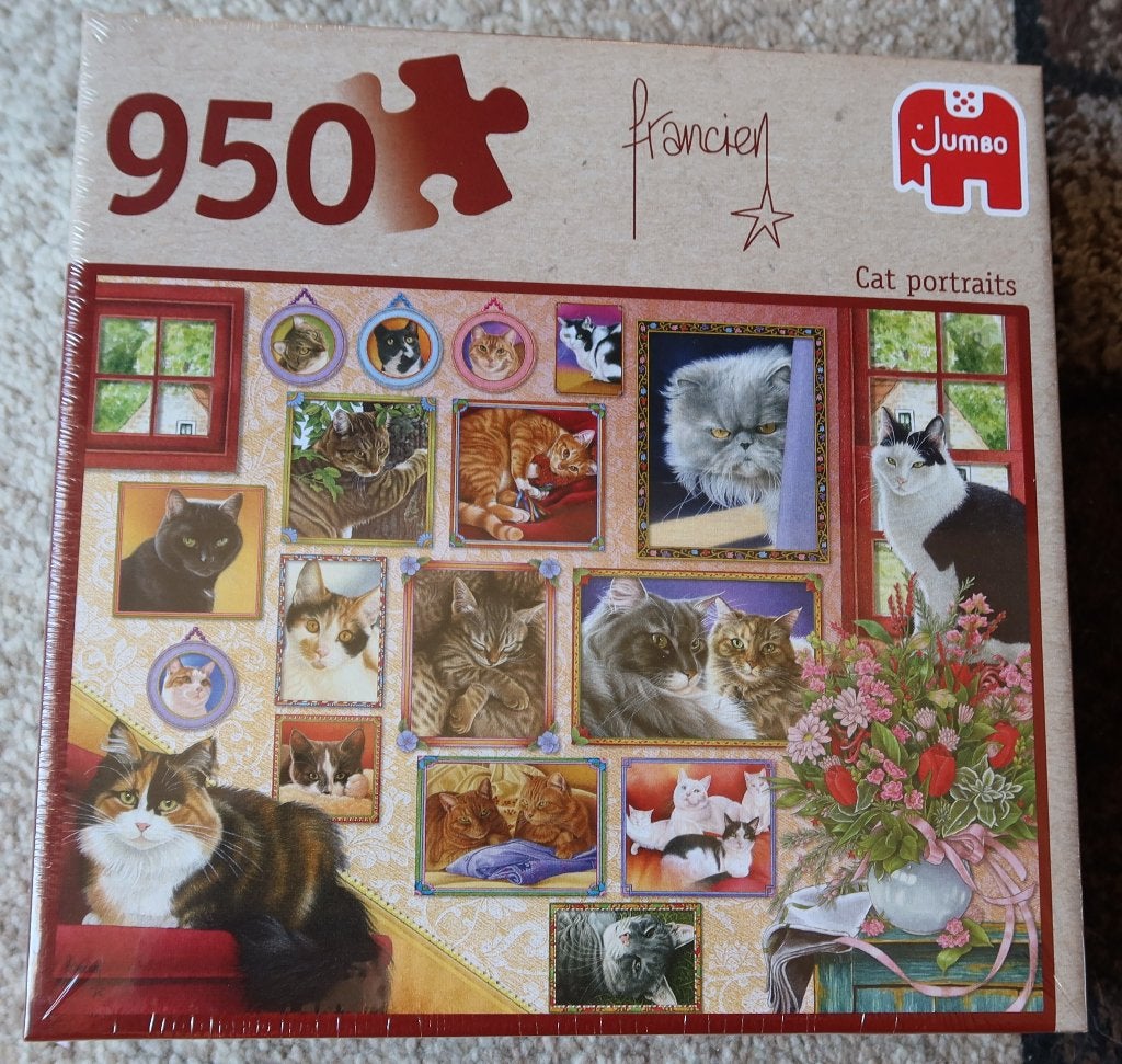 Legpuzzel Jumbo – 950 stukjes – Cat Portraits - Nieuw, Ophalen of Verzenden, 500 t/m 1500 stukjes, Nieuw, Legpuzzel