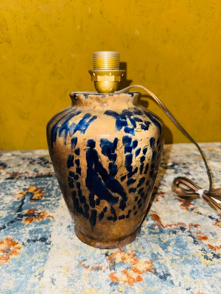 Antieke Perzische Fritware Jar tafellamp, Ophalen of Verzenden