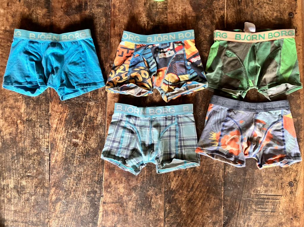 5 Bjorn Borg boxershorts 122-128, Ophalen, Jongen, Nacht- of Onderkleding