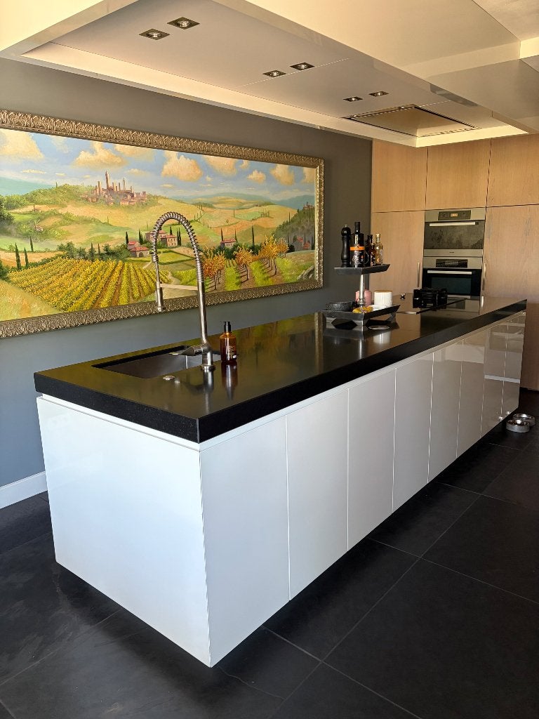 Keukeneiland en kastenwand te koop teab, Ophalen, Gebruikt, Graniet of Steen, Met kookeiland