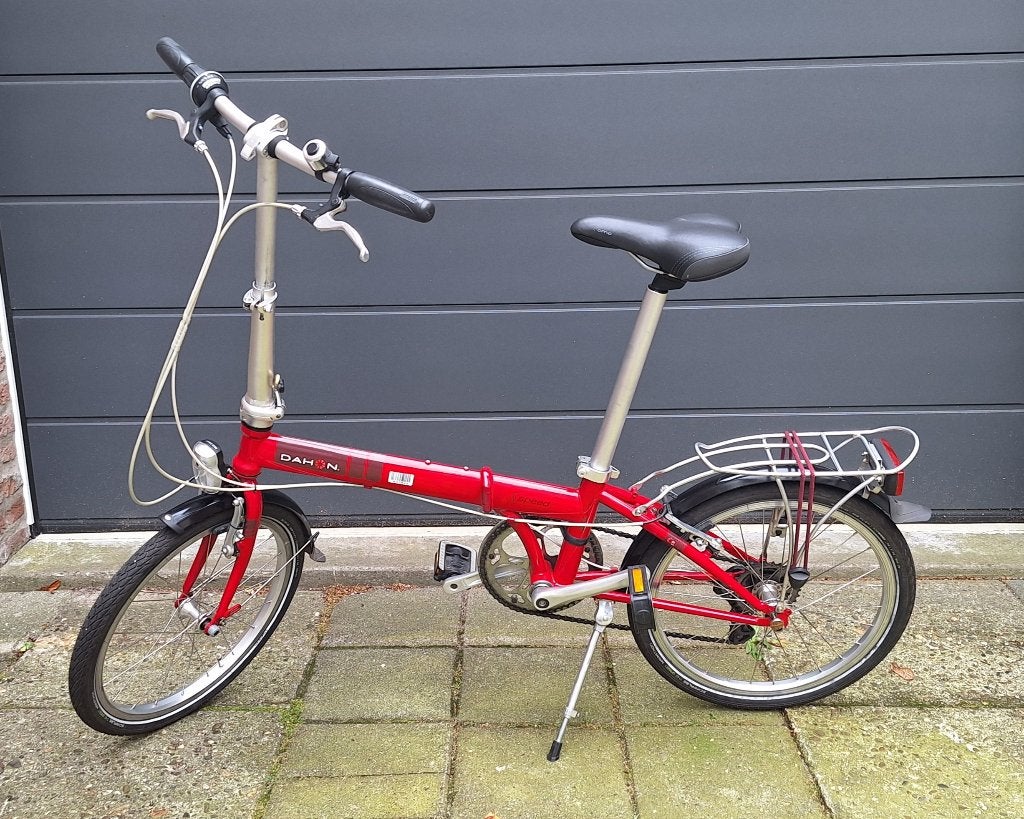 DAHON vouwfiets 7 versnellingen rood, 20 inch of meer, Gebruikt, Velgrem, Versnellingen