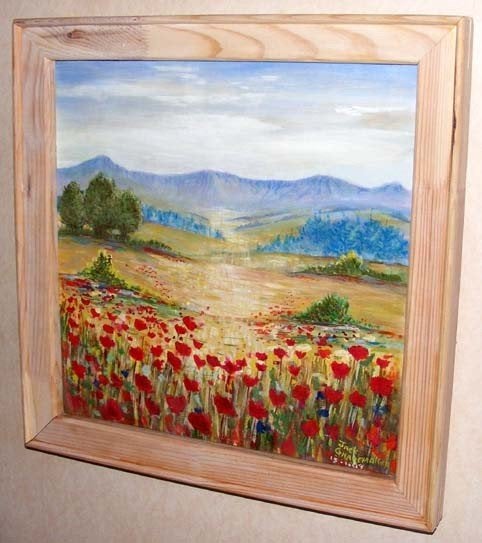 Mooie bloemen olieverf schilderij  Door mij gemaakt, echt, Antiek en Kunst, Hout, Verzenden, Olieverf, Gesigneerd