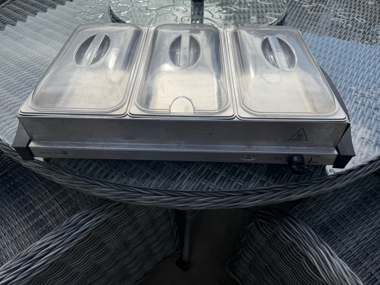 Elektrische Chafing Dish / Warmhoudplaat met 3 bakken, Ophalen, Gebruikt
