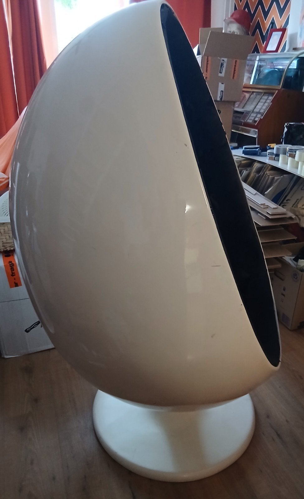 Jaren '70 Space Age Egg Chair - Vintage Design Stoel, Kunststof, Gebruikt, Wit, Ophalen of Verzenden