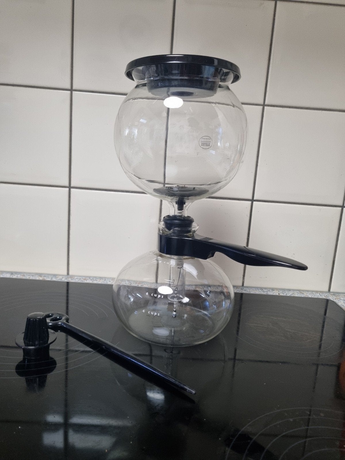 glazen percolator, Koffiemachine, Gemalen koffie, Ophalen of Verzenden, Zo goed als nieuw