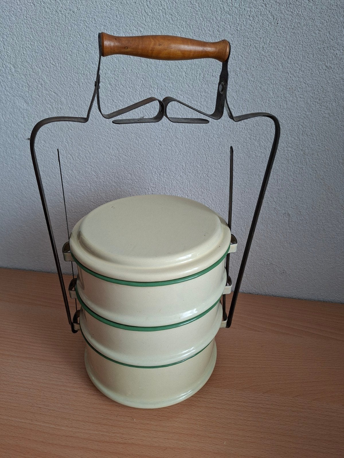 Vintage Emaille etensdrager - 3 Lagen, Antiek en Kunst, Ophalen