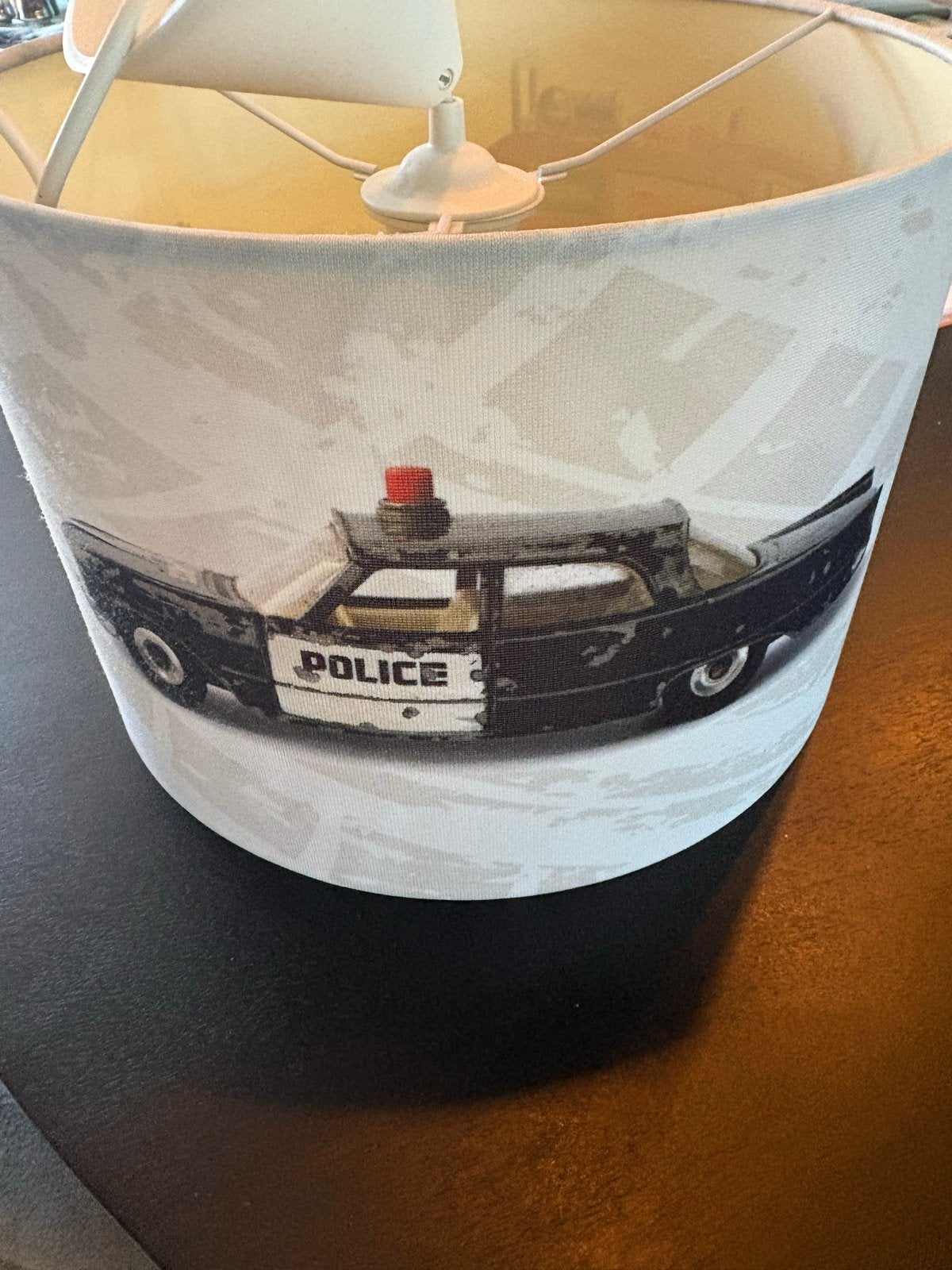 Kinderlamp met voertuigen (politie, ambulance, brandweer), Meerkleurig, Ophalen of Verzenden, Zo goed als nieuw, Lamp