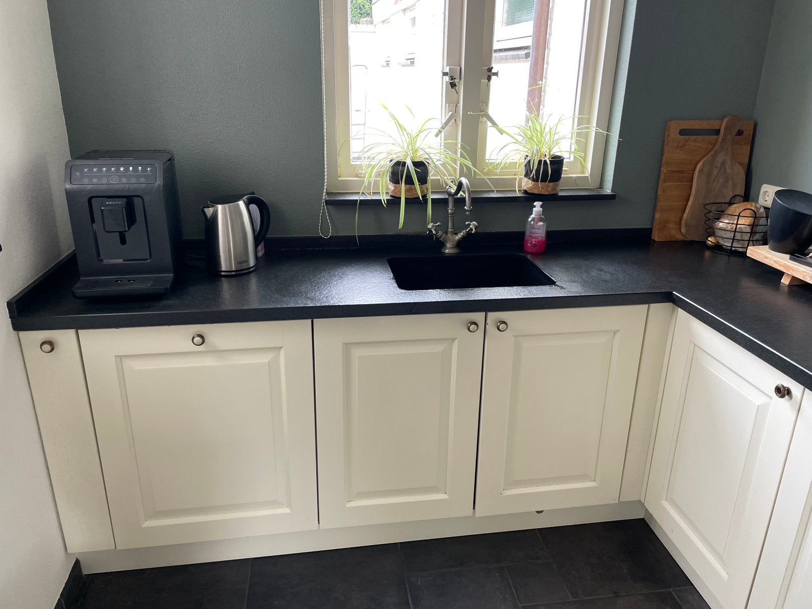 Landelijke keuken /inclusief apparatuur, Huis en Inrichting, Gebruikt, Hoekkeuken, Graniet of Steen, Ophalen of Verzenden