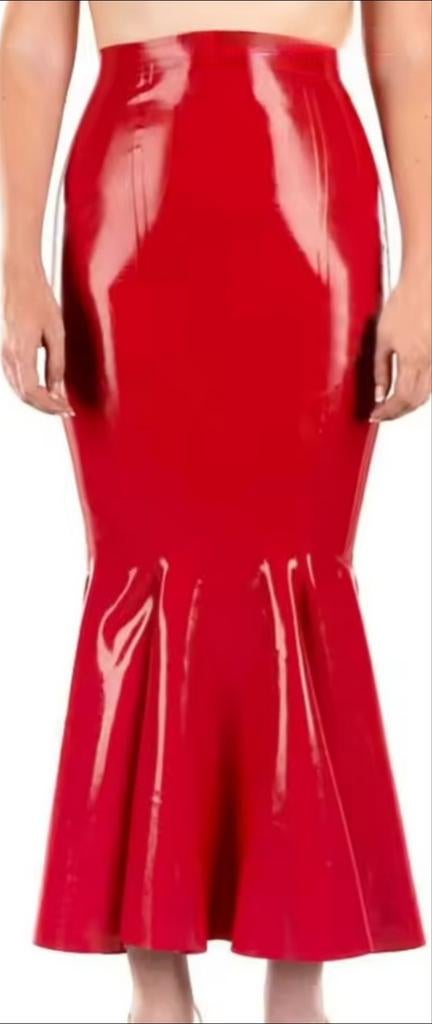 Mooie flair latex rok, tm 4XL (op maat), Kleding | Dames, Verzenden, Nieuw, Onder de knie